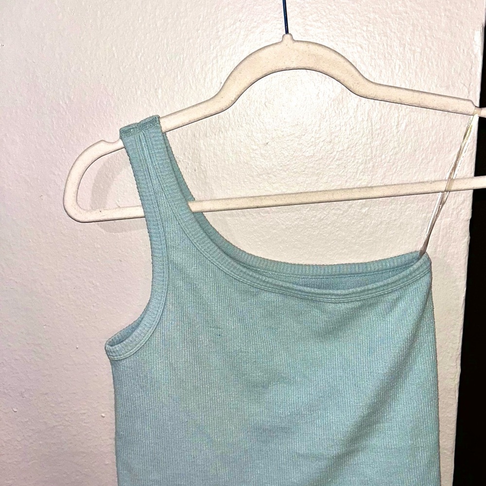 Light Blue Ribbed Tank Top